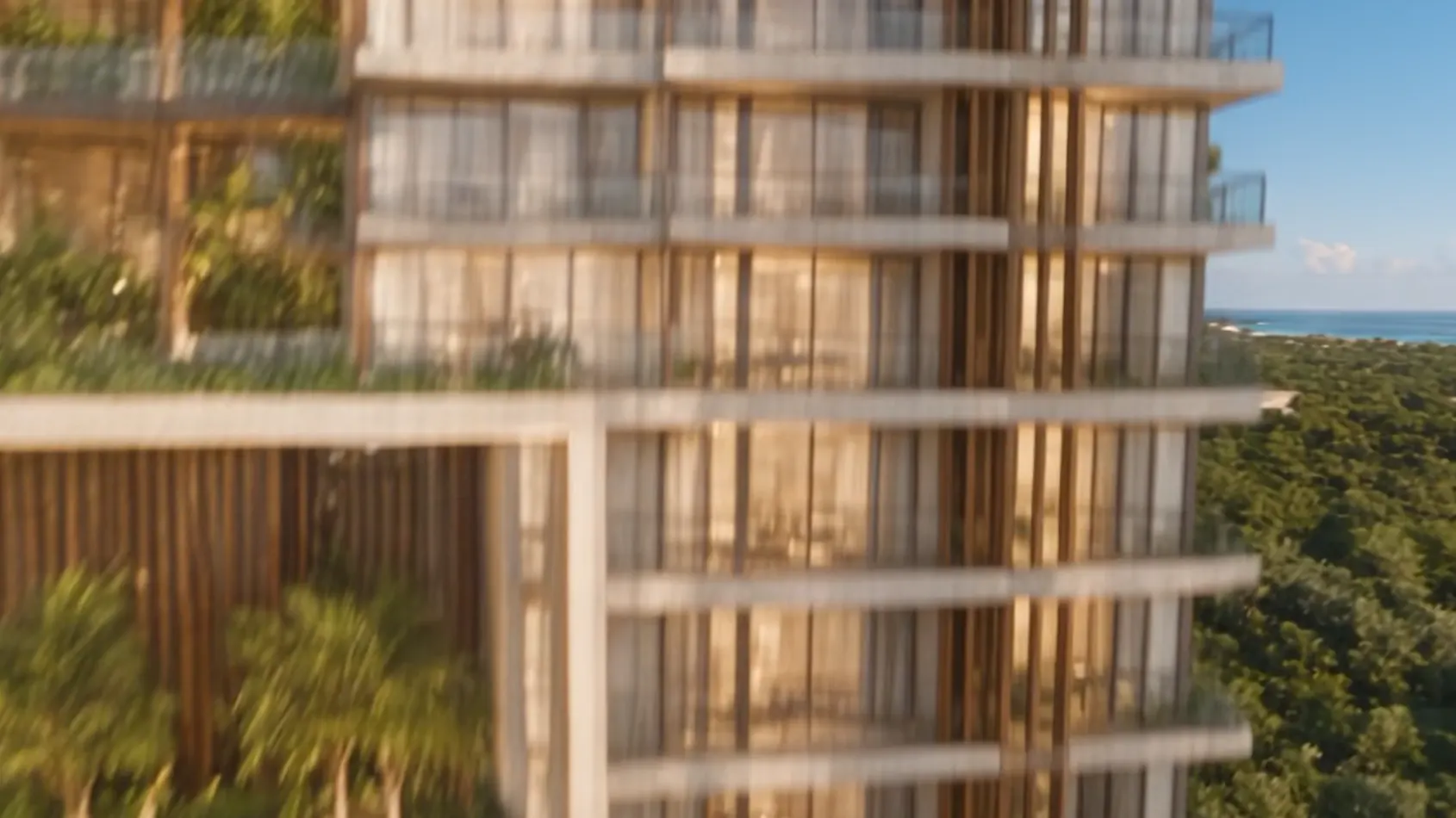 Tower facade with sky gardens in full daylight